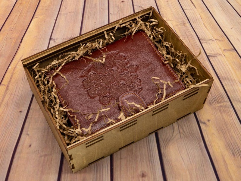 Подарочная упаковка (180х130х65 мм) орех (арт. 1448)